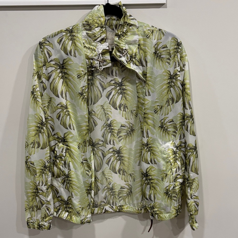 Tropical Leaf Print women’s lightweight jacket